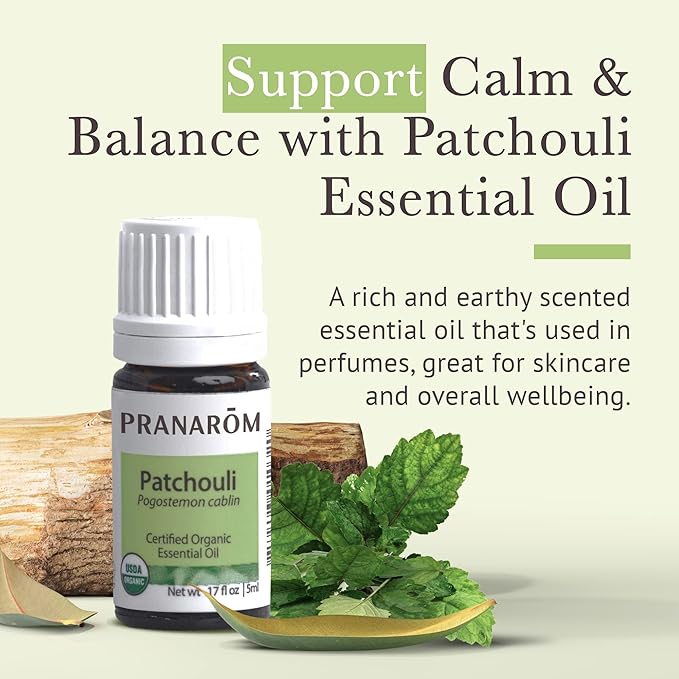 Pranarom - Patchouli Essential Oil (5ml) - 100% Pure Natural Therapeutic Grade Essential Oil for Diffusing and Perfumes | USDA and ECOCERT Certified Organic