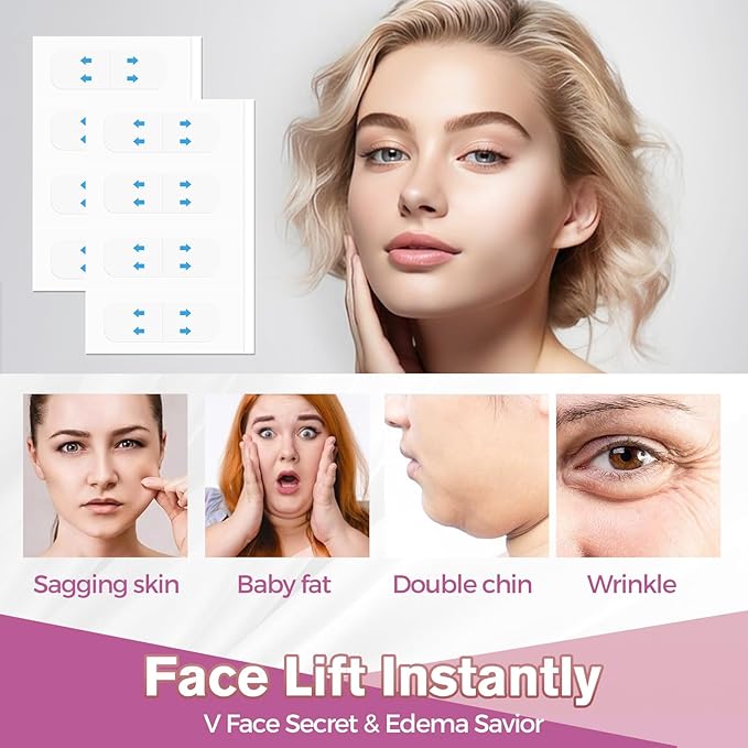 Face Tape Lifting Invisible, Face Lift Tape 140Pcs, Neck Tape Facelift Tape for Face Invisible Use Before Makeup, Facial Tape Face Lift for Lifting Sagging Skin Wrinkle Neck Double Chin Jowls Eyes
