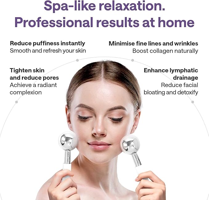 Ice Roller for Face - Puffy Eyes & Dark Circles - Facial Ice Globes for Cryotherapy