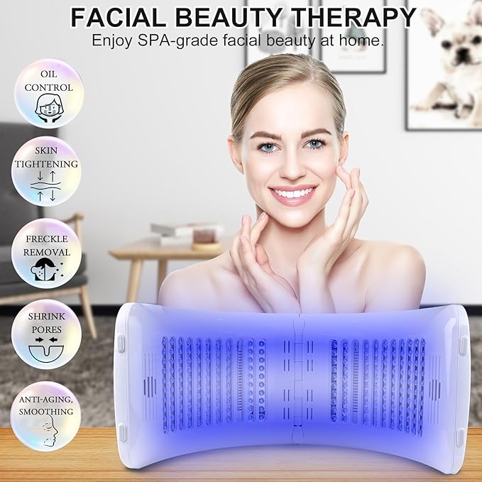 7 Color with LED Face for Facial Problems of SPA Facial Body Skin Care Beauty Salon Device-White (XL)