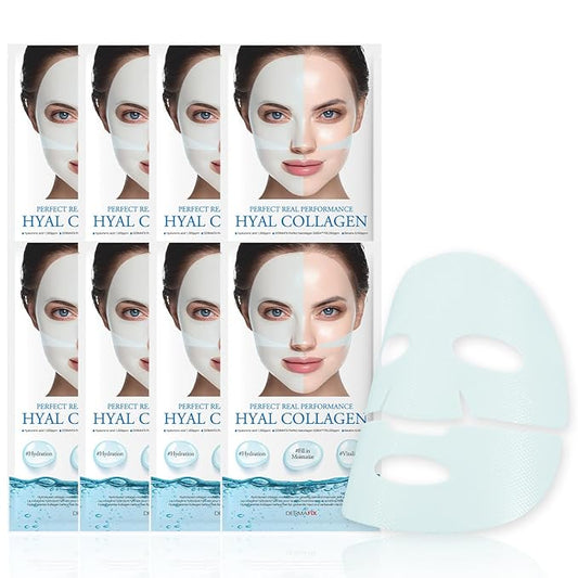 HYALCOLLAGEN Hydrolyzed Collagen Face Masks, Moisturizing and Vitalizing, 23g each, Value Pack of 8