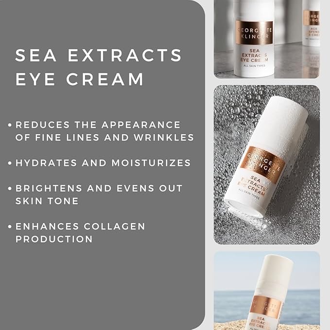 Georgette Klinger Sea Extracts Eye Cream - Undereye Cream Antioxidant-Rich, Anti-Aging, Brightens, Firms, Boost Collagen. Promotes Cell Turnover, and Maintains Moisture & Hydration - 1/2 oz