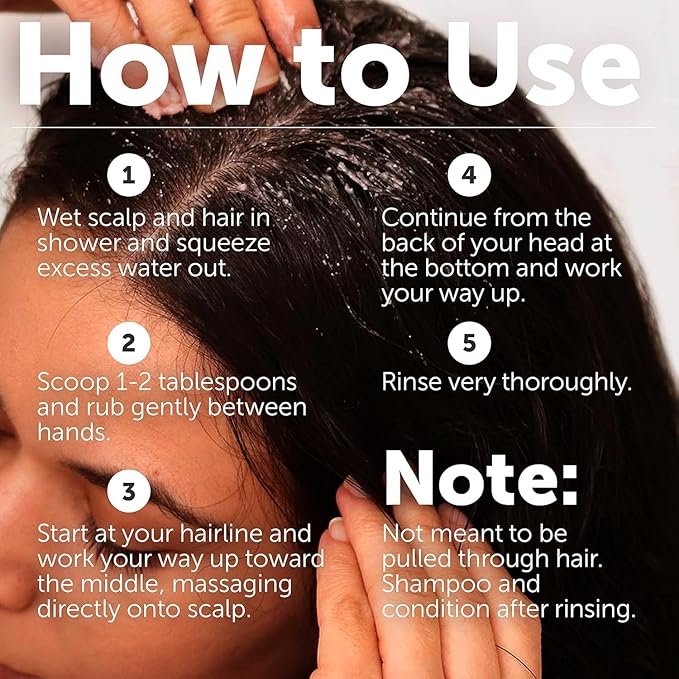 Apple Cider & Sea Salt Green Scalp Scrub Sulfate-Free | 10% AHA & BHA | Exfoliating Hair & Scalp Treatment for Detox, Dandruff & Build-Up | Scalp Exfoliator Hair Scalp Scrub | Refreshing ( 16 Fl Oz )