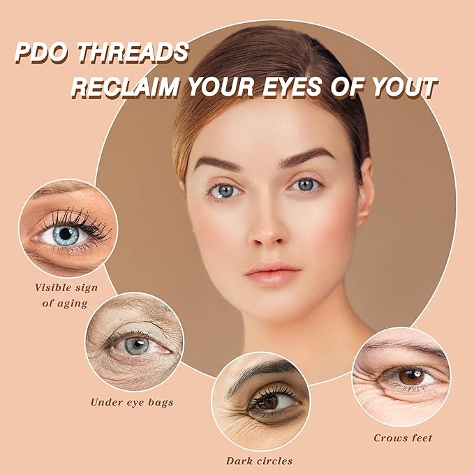 Elves Pdo Threads for Eyes Lift Mono Screw Type 30g25mm Pdo Lifting Thread for Fox Eye 40pcs Pdo Threads for Face Lift with Blunt Tips Smooting Eye Wrinkles Improves Skin's Firmness and Elasticity