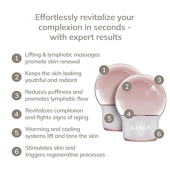 SmartAppGuided™ Cool & Warm Face & Body Massager | 7 in 1 | Multifunctional Massager | Face & Body | Battery-free Cooling & Warming | Firms, Relaxes & De-Puffs Skin | Globular Design