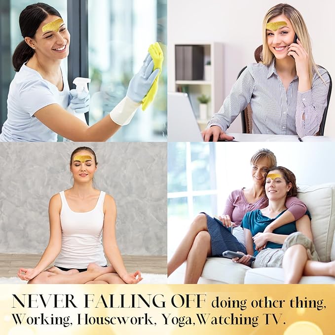 Jakuva 24K Gold Forehead Wrinkle Patches for Face-Hydrogel Pads with Hydrolyzed Collagen And Vitamin E, Forehead Wrinkles Care for Strips Moisturizing,20PCS