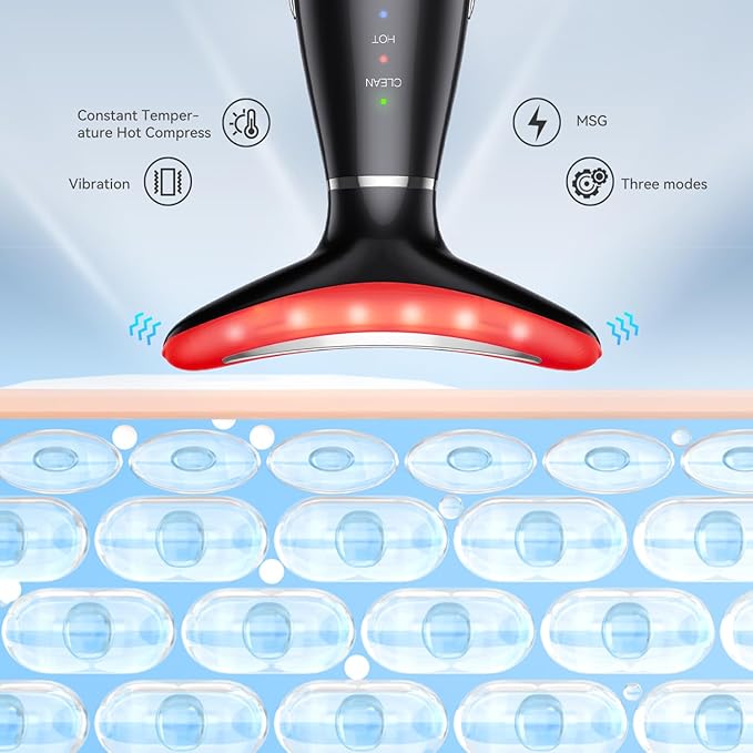 Neck Face Massager, 3-in-1 Portable Facial Massager, Face Sculpting Tool(Black)