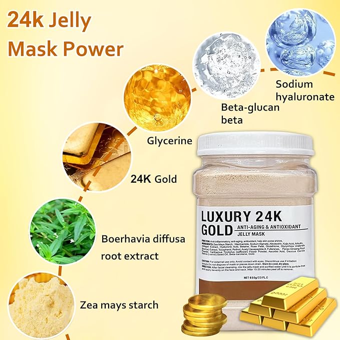 24k Gold Jelly Mask Powder for Facials Care Vampire Jelly Mask for Facials Professional