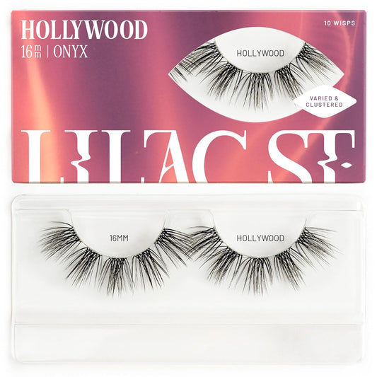Lilac St - Hollywood Glamorous Faux Eyelash Clusters (16mm) - Wispy & Spiky - DIY Lash Extension Wisps - Lightweight & Lifelike - Lasts 10 Days - Korean Silk - Cruelty Free, Vegan - 10 Lashes