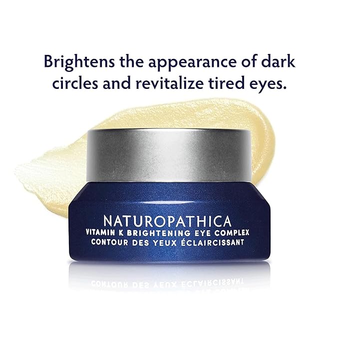 Naturopathica Vitamin K Brightening Eye Complex, Daily Eye Cream for Dark Circles and Puffy Eyes, Under Eye Cream to Help Firm and Revitalize Tired Eyes, 0.5 fl oz