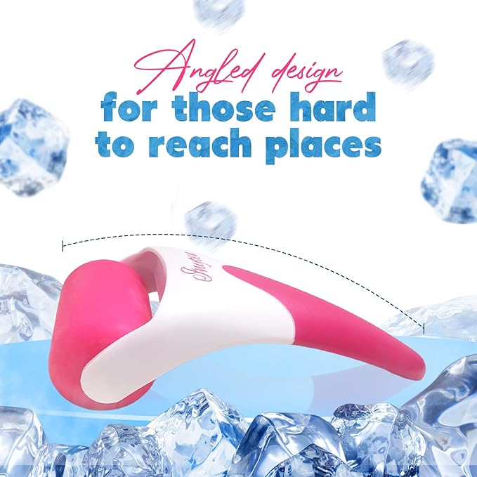 Facial Massager | Frozen Skincare Accessories for Face, Eyes & Body | Ice Roller for Puffiness, Migraine, Wrinkles & Sun Damage Relief (Pink)