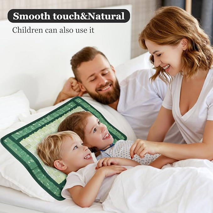 Jade Eye Mask&Energy Pillow Cover - Jade Massage Design for Relaxation Eye Mask Hot & Cold Therapy to Reduce Wrinkles, Puffiness, Migraines, and Anti-Aging