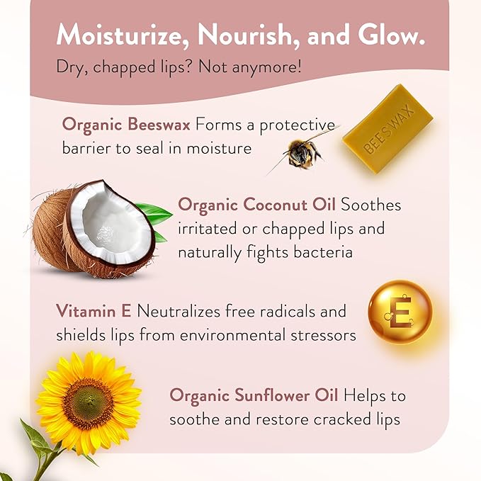 Organic Moroccan Magic Lip Balm 3 Pack | Watermelon Lip Balm Set | Chapsticks for Dry Lips | Made with Natural Argan, Essential Oils Lip Moisturizer and Vitamin E | Smooth Application, Non-Toxic