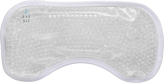 Eye See Plush Gel Eye Mask for Puffy Eyes, White - Cold Eye mask to Treat Dark Circles, Sinuses, Dry Eyes, and for Allergy Relief - Microwave Safe for Heat Therapy