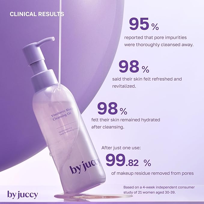 By Juccy Vinoberry Blended Cleansing OilㅣDeep Pore Cleansing, Makeup Remover for All Skin TypesㅣSunflower Seed & Grape Seed Oil, Vinoberry Blends| Korean cleansing oil, Korean Skincare 5.07 Fl oz