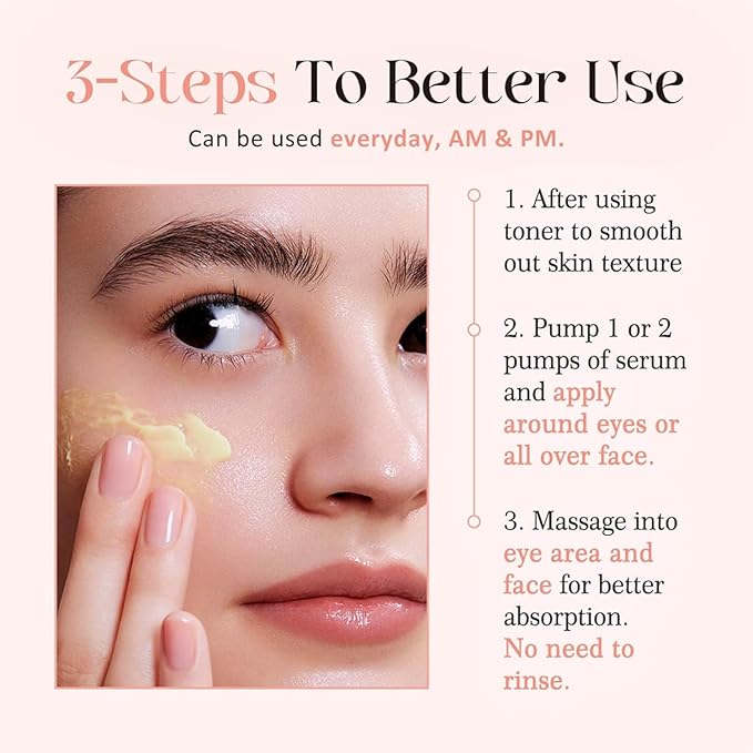 Revive Eye Serum, Anti-Aging Cream Eye Treatment, Visibly Smoothes Fine Lines, Daily Serum, Korean Skin Care, 30ml, 1 fl.oz