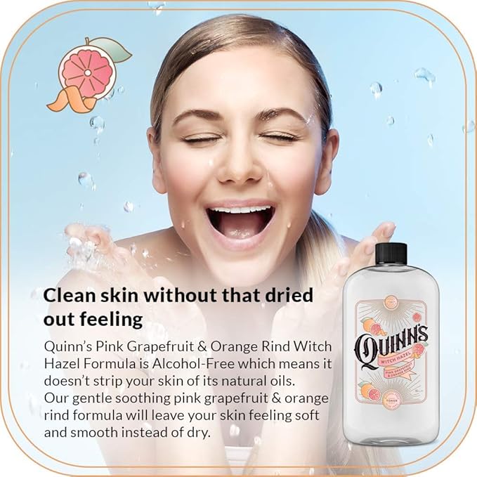 Quinn’s Alcohol Free Witch Hazel with Aloe Vera 16 Ounce (Pink Grapefruit and Orange Rind)