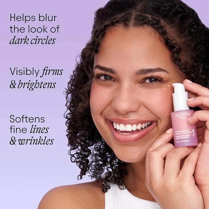 Alpyn Instant Bright Eye with Peptides & Niacinamide | Brightens Dark Circles, Visibly Firms & Softens Fine Lines | 0.5 Fl Oz / 15 ml