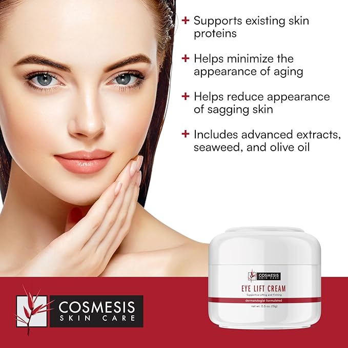 Eye Lift Cream - Lifts & Firms, Promotes Collagen & Elastin Formation, Minimizes Aging - 0.5 fl oz - Cosmesis