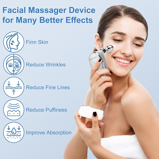 Facial Massager Electric Face Lift Device Sculpting Tool Double Chin Reducer Eliminator for Women Facial Rollers Luminesce Glow Gua Sha Tools For Face Neck Sculptor Roller for Wrinkles and Lifting
