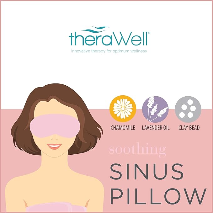 Anti-Stress Clay Bead Sinus Eye Mask, Lavender & Chamomile, Pink (Pack of 2)