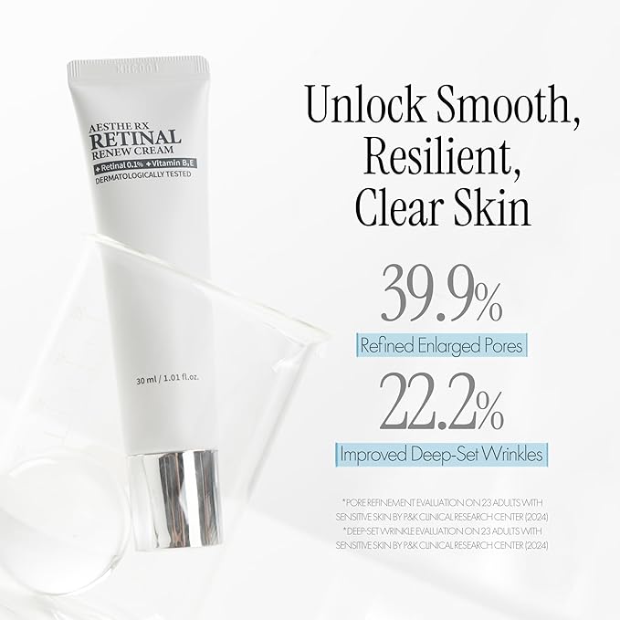 LABIOTTE AESTHE RX Retinal Renew Cream - Korean Moisturizer Face Cream for Women & Men - Hydrating Cream with Retinal & Shea Butter - Smooth & Nourishing Korean Skincare 30ml/1.01 fl oz