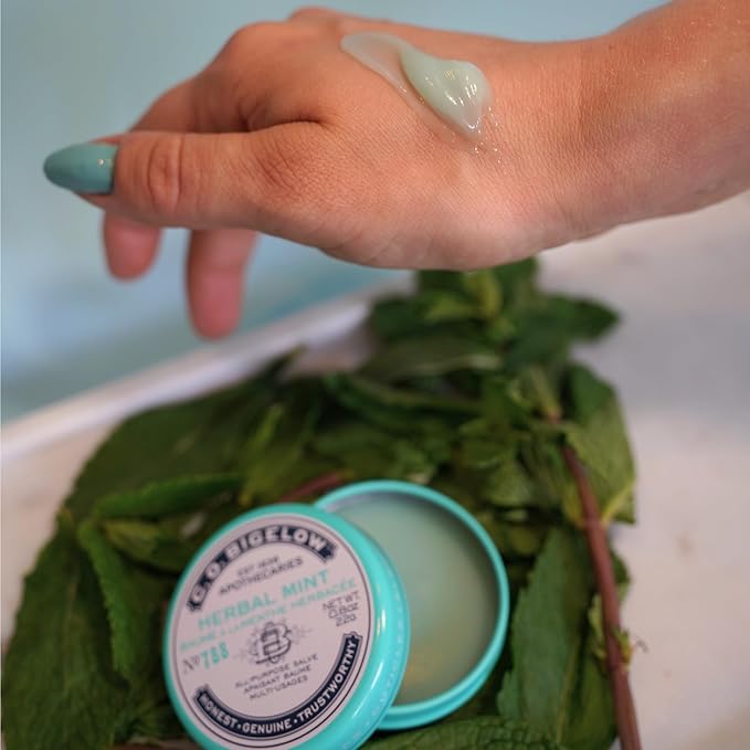 C.O. Bigelow All Purpose Salves, Variety Pack of 3 Lip Balm Tins for Chapped Lips & Dry Skin, Coco Vanilla, Apple, Herbal Mint Moisturizing Lip and Skin Salves, 0.8 oz each