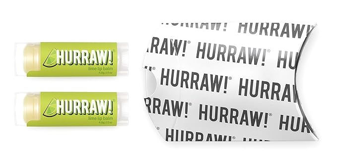 Hurraw! Lime Lip Balm, 2 Pack: Organic, Certified Vegan, Cruelty and Gluten Free. Non-GMO, 100% Natural Ingredients. Bee, Shea, Soy and Palm Free. Made in USA