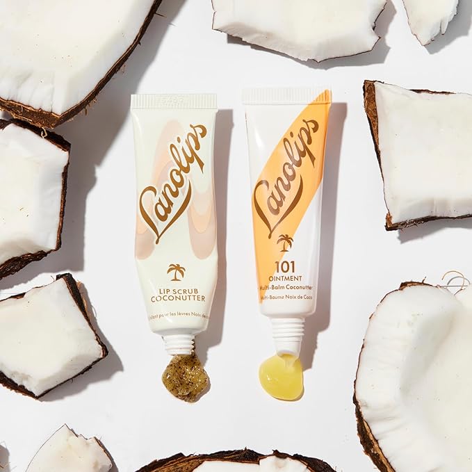 Lanolips Coconutter Lip Scrub & Lip Balm - Lip Rituals Lip Care Kit Infused with Pure Lanolin & Coconut Oil - Gently Smoothes and Hydrates Dead Skin (2 Count)