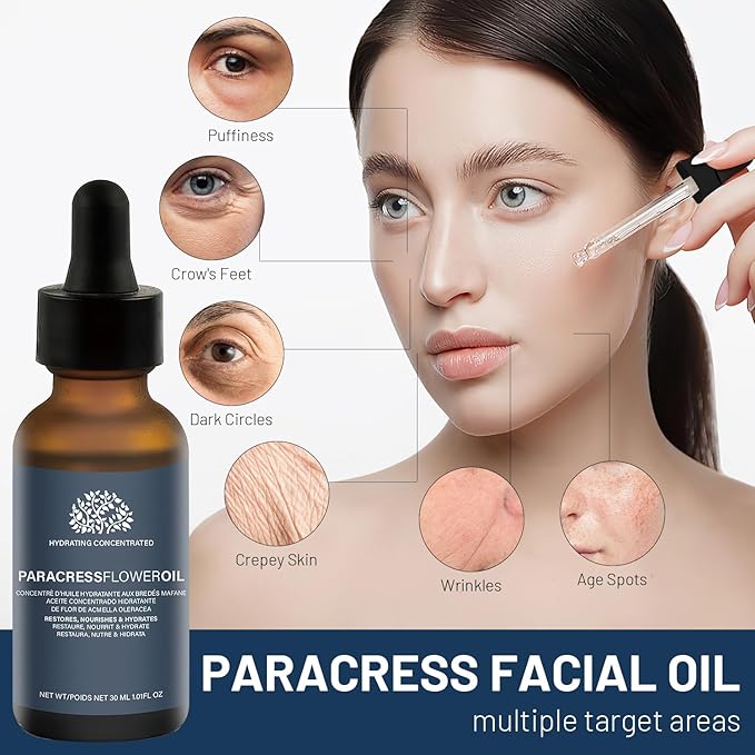 2 PCS Paracress Facial Oil, Paracress Serum,Paracress Facial Oil Organic, Paracress Facial Serum Organic,Paracress Extract Face Oil,Smooth Wrinkles Fine Lines Oil Face 30ml, 1.0 oz