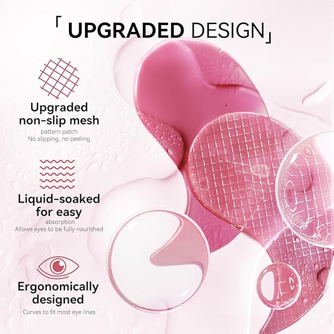 BREYLEE Rose Eye Mask - 60 Pcs Under Eye Treatment for Puffy Eyes, Wrinkles, Dark Circles and Fine Lines (Rose)