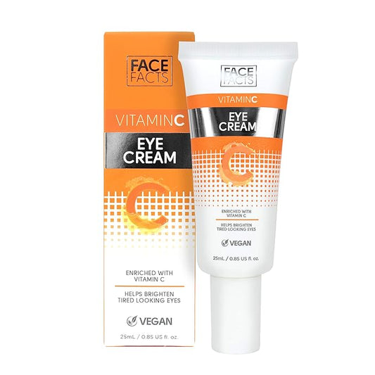Paeceioni Face Facts Vitamin C Eye Cream | Antioxidant-rich Vitamin C + Glycerin | Hydrate + Brighten Eyes |Vegan | 25ml