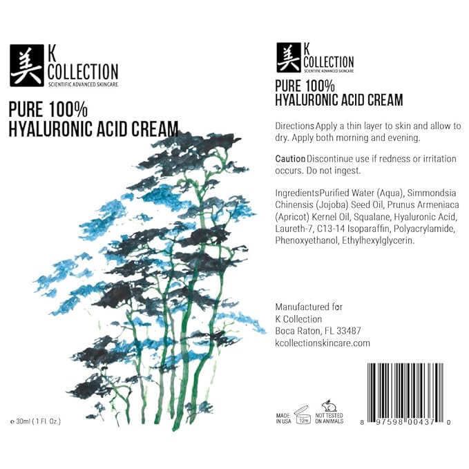 Pure Hyaluronic Acid Cream for Face | Professional Grade | Korean Inspired Skincare | May Help Smooth the Appearance of Wrinkles & Brightens for More Youthful-Looking Skin |1 fl oz