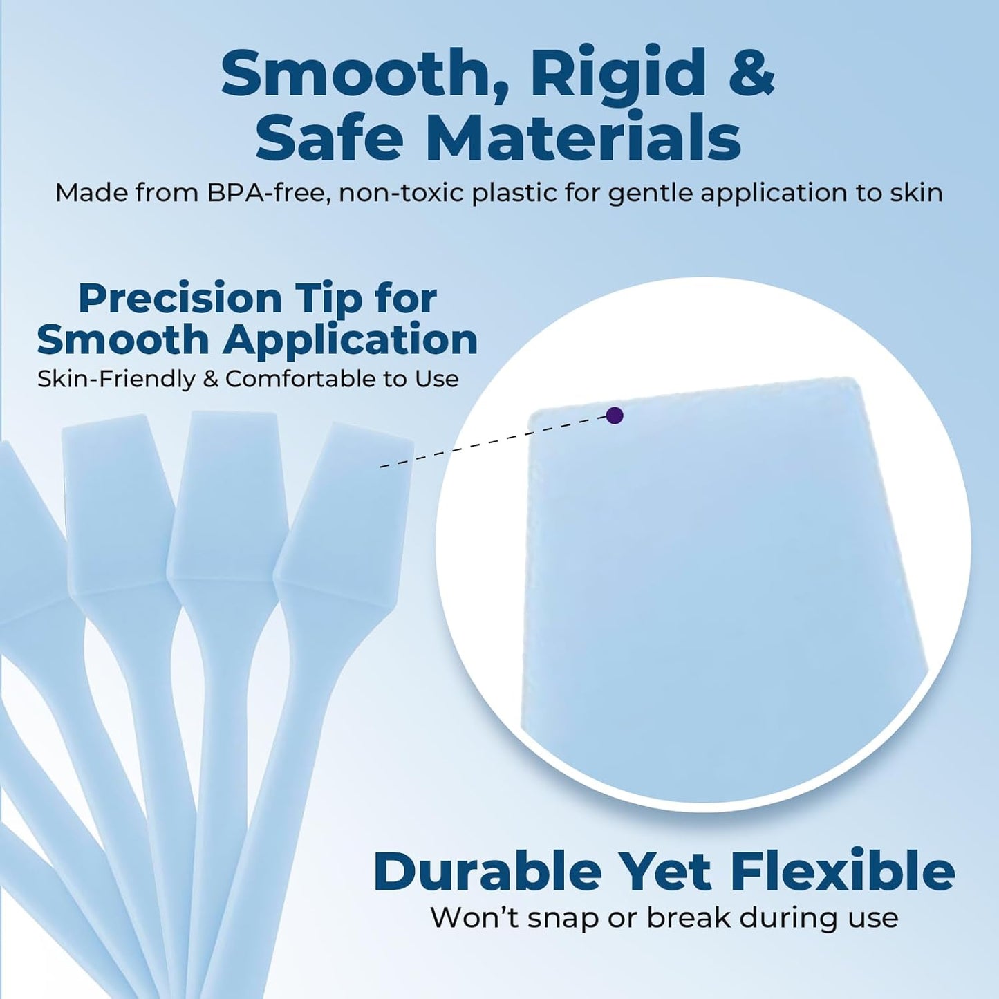 Mini Skincare Spatula (2.5", 500 Pack) - Small Makeup Scoop Spatula for Skincare, Creams, & Crafts | Face Cream Applicator for Mixing, Cosmetic, Face Mask | Skin Care Applicator | Sky Blue