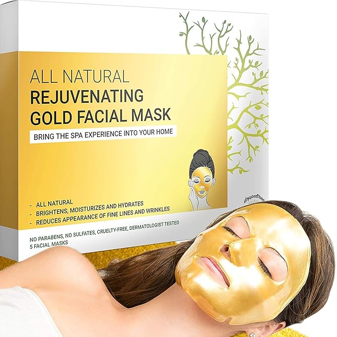Doppeltree Golden Self-care Bundle: Gold Face Mask + Gold Lip Mask + Gold Eye Mask