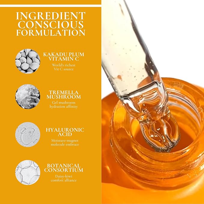 DAY DRIN-C 2 in 1 Face Hydration Serum with Vitamin C and Hyaluronic Acid, Moisturizing, Plumping, & Smoothing the Appearance of Fine Lines, 1.01 oz