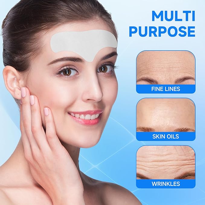 POSTA 12pcs Forehead Wrinkle Patches, Smooth Wrinkles Fine Lines, Anti-Wrinkle Patches with Hydrolyzed Collagen, Aloe, Vitamin E, Forehead Wrinkles Treatment for Women and Men