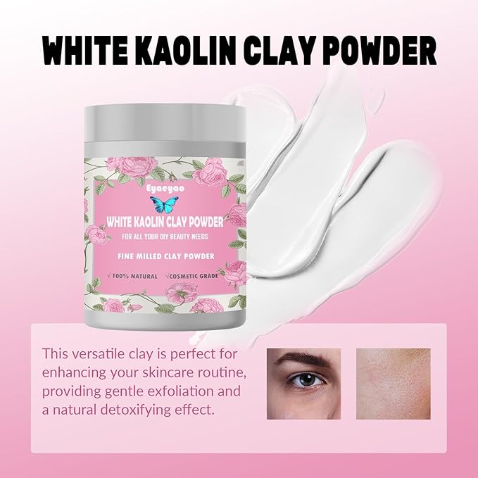 Kaolin Clay Powder, Natural White Powdered Clay for Seed Bombs, White Clay Mask, DIY Spa, Soap, Bath Bomb, Deodorant, Can be Used as Kaolin Clay for Gardening (16 Ounces)