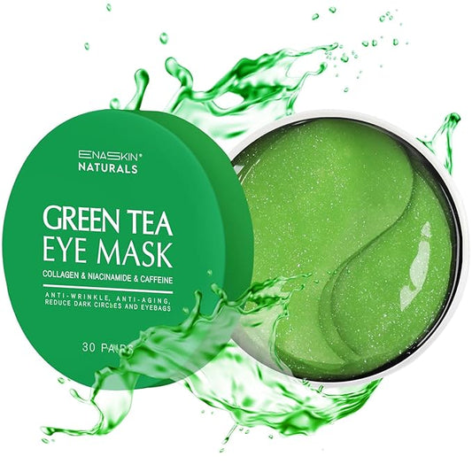 Under Eye Patches for Dark Circles: 30 Pairs Green Tea Eye Gels Pads - Reduce Eye Bags, Wrinkles & Puffy - Skin Treatment Mask Retinol Collagen - Anti Aging & Face Moisturizer For Women (Green Tea)