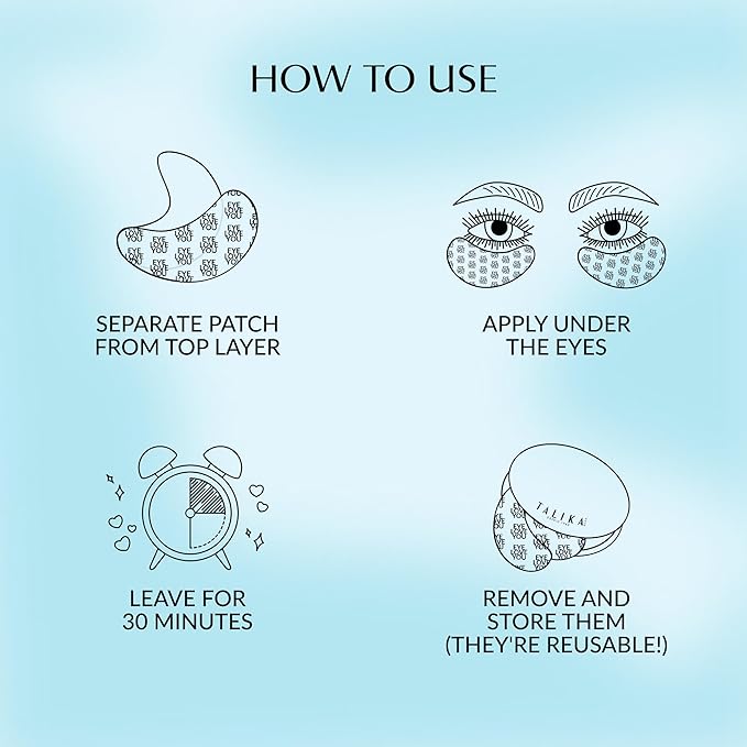 Talika Eye Therapy Patch - Instant Smoothing Under Eye Patches - For Dark Circles Puffiness & Tired Eyes - Reusable Under Eye Patch Skincare Eye Treatment