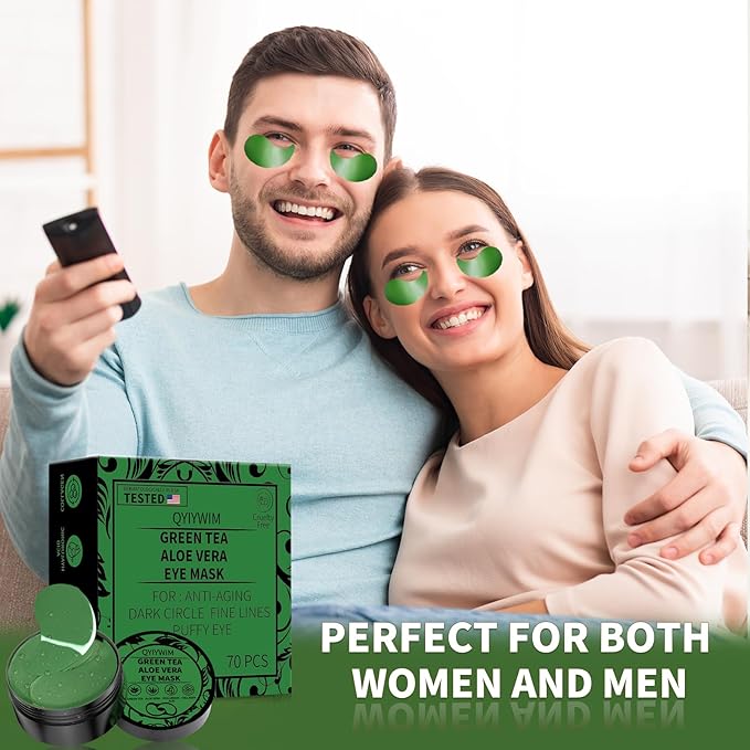 Under Eye Patches 70PCS, Green Tea Eye Patches for Puffy Eyes Treatment, Under Eye Masks for Dark Circles and Puffiness, Non-Irritating Eye Mask Skincare, Eye Gel Pads, Eyes Bags Treatment