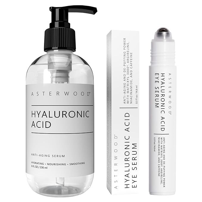 Asterwood Hyaluronic Acid Serum (8 oz) + Hyaluronic Acid Eye Serum