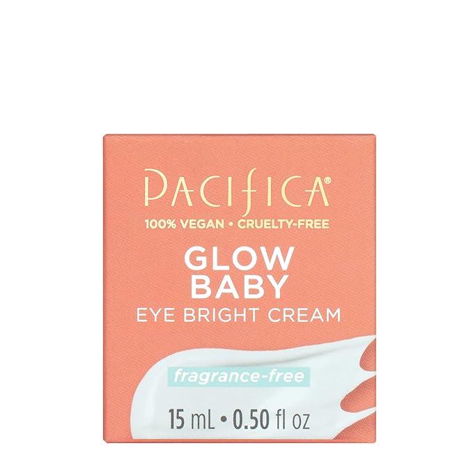 Pacifica Glow Baby Face Lotion & Eye Cream Set of 2 – Brightening Vitamin C Moisturizer + Depuffing Eye Cream with Caffeine & Hyaluronic Acid, Daily Hydration for Glowing Skin, 100% Vegan Clean Beauty