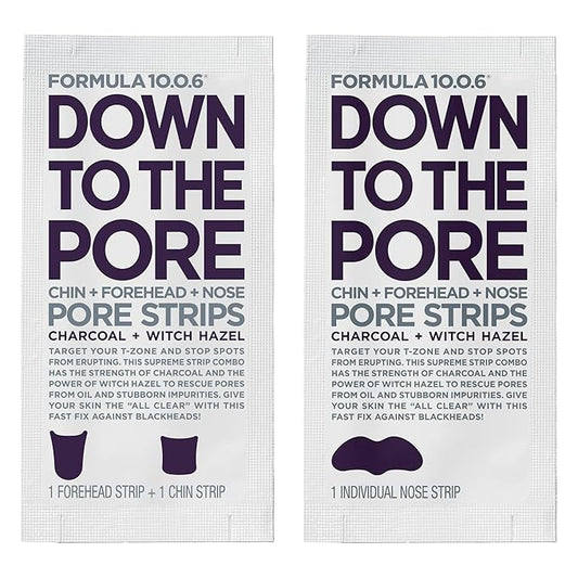 FORMULA 10.0.6 - Down to the Pore Strips - Pore Cleansing Strips, Removes Blackheads & Clears Clogged Pores, 6 Count