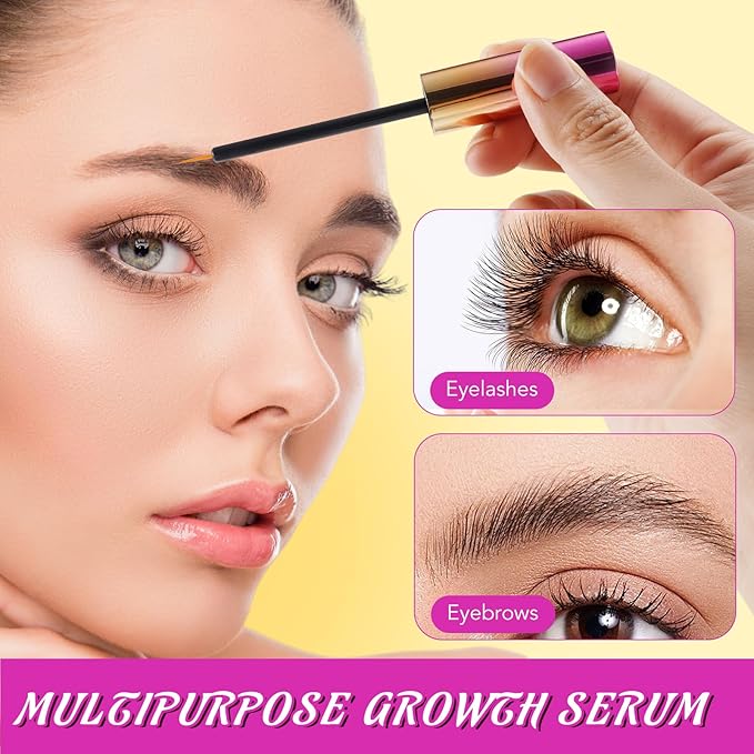 Eyelash Growth Serum - 2 Packs Eyelash Serum to Grow Lashes, Lash Serum for Eyelash Growth to Boost Thicker, Fuller, and Longer Lashes, Eye Lash Serum Growth for Women