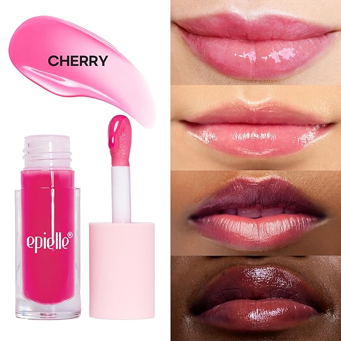 epielle Lip Care Kit | Lip Glow Oil Cherry (6mL) + Lip Sugar Scrub (20g) | Hydrate & Exfoliate for Soft, Smooth Lips | 2-Piece Set for Daily Lip Care, Easter Gifts