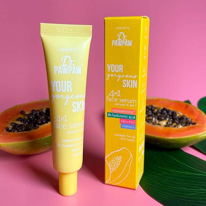 Dr. PawPaw Your Gorgeous Skin 4 In 1 Face Serum - Vitamin C Serum with Papayaluronic and Papaya Extract - Hyaluronic Acid Serum for Face - 1.01 oz
