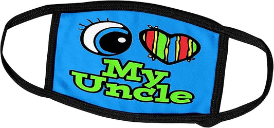 3dRose Face Mask Large, Bright Eye Heart I Love My Uncle
