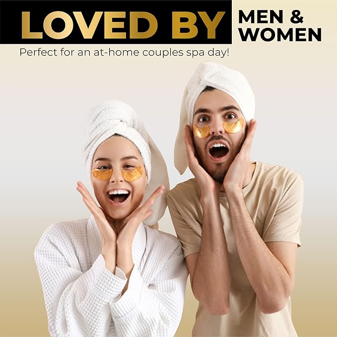 Under Eye Patches (25 Pairs) - Skin Care - Beauty Eye Mask - Eye Patches - Gift for Men - Gift for Women - Luxury Golden Eye Masks - Travel Essential - Gift Set