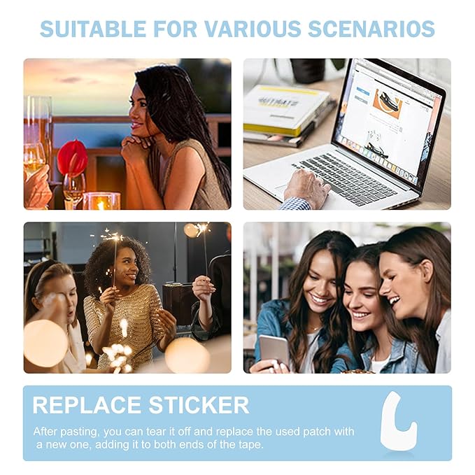 Eye Lift Tape, Ultra-thin Invisible Eye Tape for Crow's Feet, Instant Eye Lift Sticker, Wrinkle reducer (2pcs Elastic Bands +10pcs Replacement Tapes)